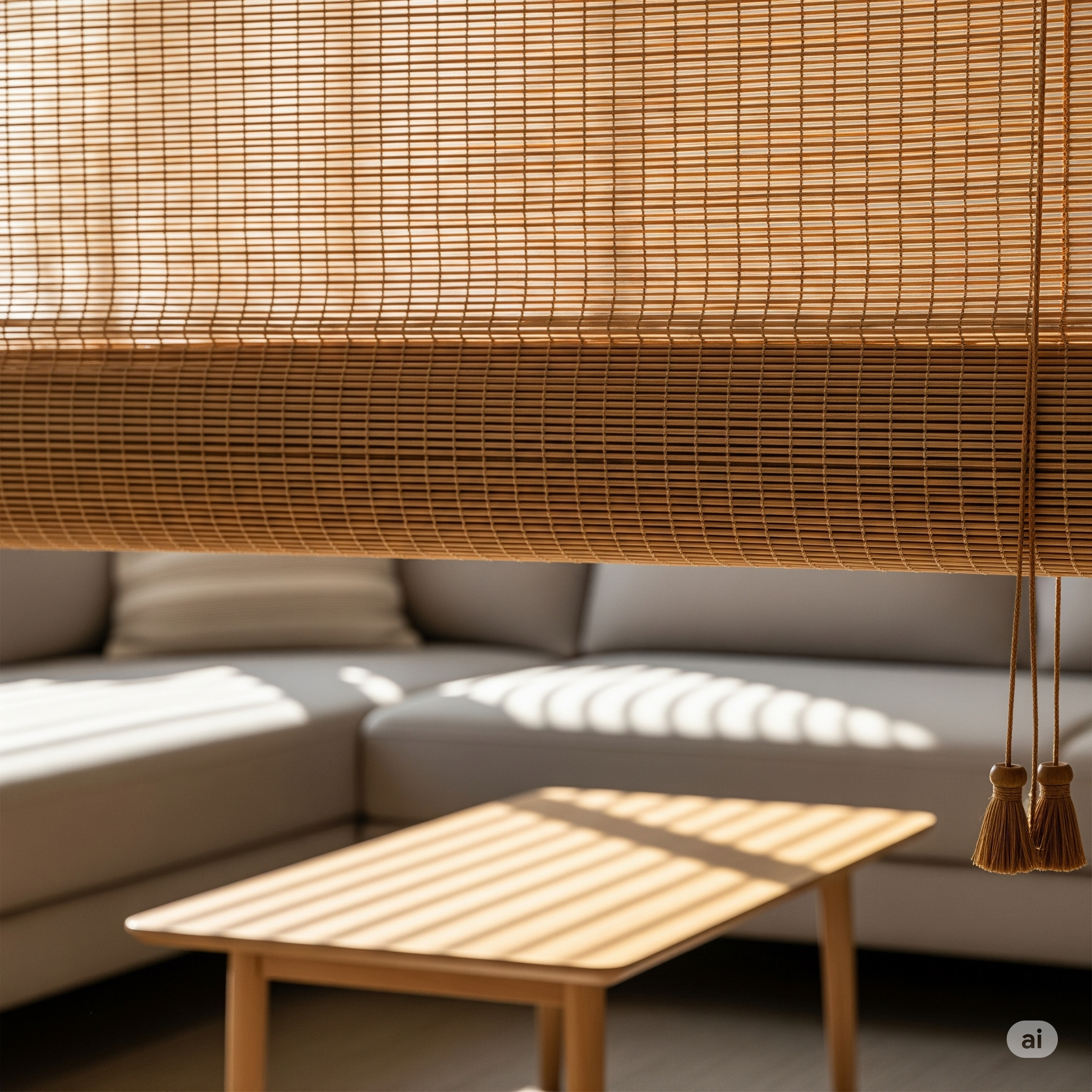 Light bamboo blinds for contemporary interiors